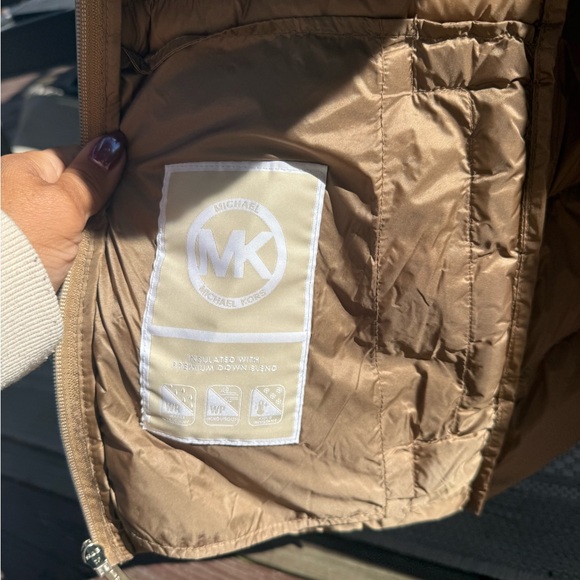 Michael Kors Women's Brown Puffer Jacket with Faux Fur Collar - Picture 6 of 11